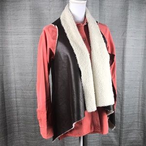 Rosette Faux Leather Vest